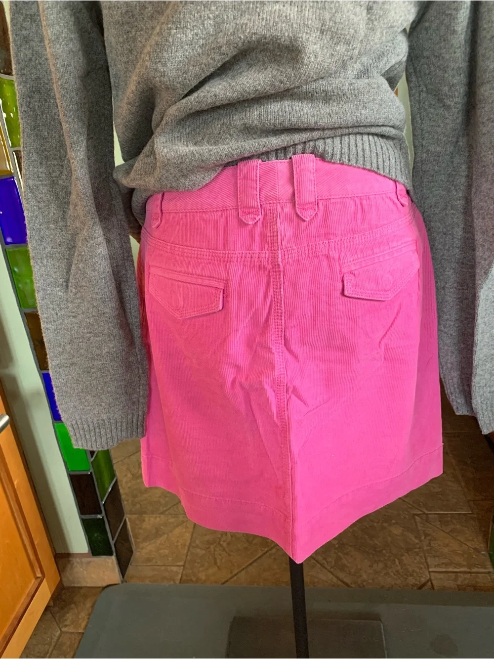 J CREW CORDUROY MINI SKIRT AZALEA New With Tags Size 10 TICKET POCKETS
